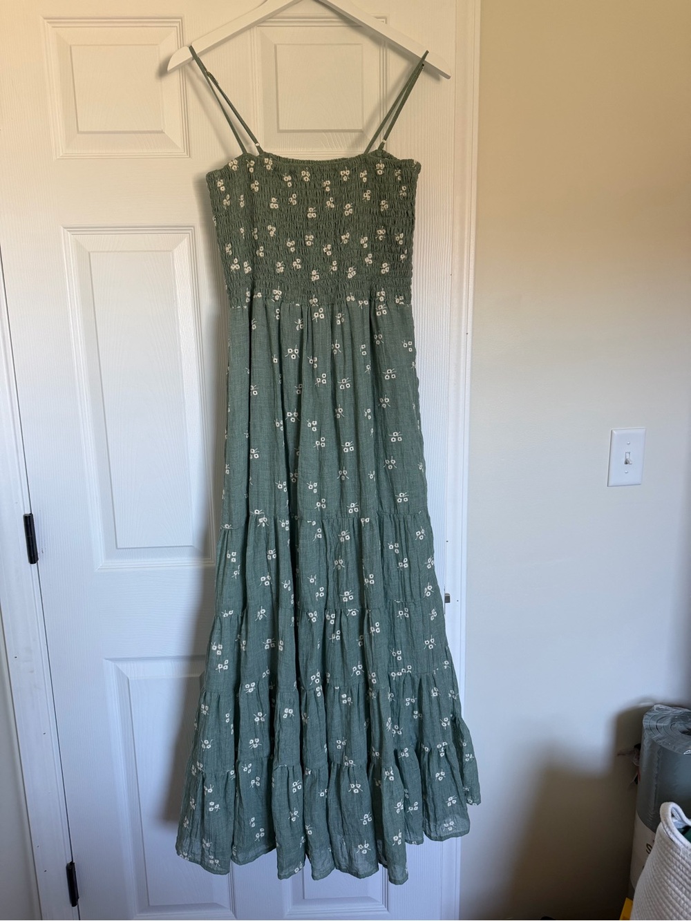 Altar'd State Sage Green Floral Maxi Dress